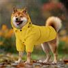 Navaris Cappotto Impermeabile Cane Taglia Media - Mantellina Pioggia - Mantella Antipioggia con Cappuccio Rimovibile - Impermeabili per Cani - Kway Cane - Misura M - Giallo