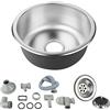 MAYMA Lavello da cucina in acciaio inox 1 vasca, lavello con sifone e piletta, 1 lavello in acciaio inox da cucina, lavello da cucina, scolapiatti, lavello da incasso, lavello in acciaio inox 1 vasca, 41 x