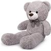 Sausudols Orsacchiotto Gigante Orso di Peluche XXL Orsacchiotto di Peluche 120cm Regalo per Compleanno Natale e San Valentino Grigio