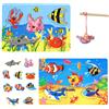 Vicloon Magnetico Giochi di Pesca per Bambini, 2Pcs Giochi Magnetici di Pesca in Legno, Giocattoli di Legno Gioco di Pesca, Giochi Montessori, Educativo Interattivi per Bambini Regalo 3 4 5 Anni (A)