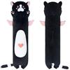 Yeqivo Peluche Cuscino Lungo Gatto Kawaii per Bambina - PLUSH Cuscino PELUCHE GATTO per Letto e Divano (70CM Angelo Rosa)