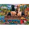 Schmidt Spiele 59778-Puzzle da 1000 Pezzi, Motivo: Famiglia di Cani sul Lago, Multicolore