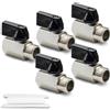 Bwintech 5 Pz 1/2 BSP Femmina x Maschio nichelato Ottone Mini Valvola A Sfera Valvola di Stop