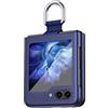 TEYYOS Cover per Samsung Galaxy Z Flip 5, Custodia PC con Fibbia ad Anello, Case con Portachiavi - Blu