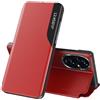 IMEIKONST Custodia Compatibile con Honor 200 Pro, Cover in PU Pelle a Libro Finestra Trasparente con Supporto Caso [Kickstand] Protettiva Flip Folio Bumper Case per Honor 200 Pro. Rosso QH1