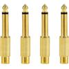 Greluma 4 pz adattatore audio da presa RCA a spina da 6,35mm,connettori mono TS maschio da 1/4 a femmina RCA