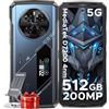 DOOGEE V40 Pro Rugged Smartphone, D7300 5G Octa-Core, 36(16+20) GB+512 GB, 1.47" Rear Display 6.78"FHD 8680mAh, 200MP+20MP+8MP+8MP&32MP, Triple Card Slot/Android 14/NFC/Fingerprint/Face ID, Blu