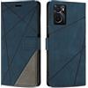 SONWO Cover per Oppo A96 / A76 Custodia, Flip Caso in PU Pelle Case Cover Premium Portafoglio Custodia per Oppo A96 / A76, Supporto Stand, Slot per Schede, Blu