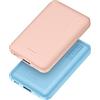 Miady Power Bank Piccola 5000 mAh [2 pezzi] 2,4 A, ricarica rapida, batteria esterna, piccola ma forte, per iPhone, iPad, Samsung, Galaxy, Huawei, ecc.