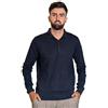 POSITANOCOAST Positano Coast Polo Manica Lunga Uomo Elegante Invernale Made in Italy Colletto Classico 3 Bottoni Modello Benevento Maglia Tinta Unita Slim Fit (IT, Testo, 3XL, Regular, Regular, Blu)