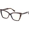 Tom Ford Montatura FT 5844-B BLUE BLOCK DARK HAVANA 55/15/140 donna