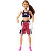 Barbie - Boxer Made to Move, bambola mora con guantoni e uniforme da pugile rimovibili, snodata e con 22 punti d'articolazione, giocattolo per bambini, 3+ anni, HRG40