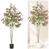 Zstar Bougainvillea - Albero decorativo, 120 cm, piante artificiali con vera sensazione al tatto, grande pianta artificiale in vaso con rami e steli flessibili come decorazione per balon, camera da