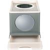 OHMG Case di toilette per gatti, lettiera per gatti, contenitore per lettiera chiuso, grande gatto, lettiera per gatti con coperchio, vassoio rimovibile, filtro e paletta per lettiera (E-grigi-48 x 39