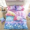 Loussiesd Nuvola Sky Set copripiumino perRainbow Bedding Set di da letto per bambini copripiumino carino leggero rosa morbido e blu cielo camera da letto bella adolescenti copriletto singolo cerniera