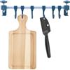 xyuayamz Porta Utensili da Cucina, Portautensili Cucina con 6 Ganci, Barra da Cucina, Appendi Mestoli da Cucina per Appendere Cucchiai, Spatole, Utensili da Cucina, Metallo, 2 Pezzi, Blu
