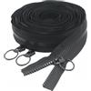 YaHoGa #5 plastica Cerniere lampo Nera 4.5 m Rolle Chiusure Lampo a Metro Bulk, inkluso 10 Nonlock-Cursore, Nero 4.5M