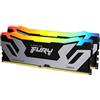 Kingston FURY Renegade DDR5 RGB Argento/Nero XMP 48GB (2x24GB) 8400MT/s CL40 CUDIMM Memoria Gaming per Computer Kit da 2 - KF584CU40RSAK2-48