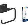 GROHE Portarotolo carta igienica GROHE Start Cube QuickFix senza coperchio e colla rapida A1 (metallo, montaggio a parete, fissaggio nascosto, con viti e tasselli), misura 138 mm, nero opaco, 409782430