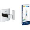 GROHE Start Cube Porta accappatoio con GROHE QuickGlue A1 - Portasciugamani da doccia a parete per bagno (metallo, fissaggio nascosto, viti e tasselli inclusi), cromato, 40961000