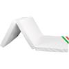 GHIOCUSCINI | Materasso Pieghevole per Bambini, 120 x 60 cm, Alto 5 cm, Tessuto Gabardina Bianco Lavabile, Imbottitura Waterfoam, Made in Italy