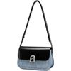 LA'FESTIN LA FESTIN Borsa a tracolla in pelle per donna - Borse a tracolla con tracolla regolabile per donna, Borse firmate Borse a tracolla per donna (Blu denim e nero)