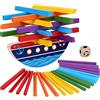 Japace Giochi da Impilare Montessori per Bambini, Giocattolo di Legno Giochi Equilibrio Blocchi Costruzioni Giochi Educativi Interattivi per Ragazzi Ragazze 3 4 5 6 Anni