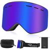 Ryaco Maschera da Sci, Maschera da Snowboard e Sci per Occhiali da Vista OTG, Lenti intercambiabili Occhiali da Sci Snowboard, UV Protection Occhiali da Sci per Uomo Donna Teenager (Argento)