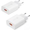 Kayshow 2 Pezzi Caricatore USB Quick Charge 3.0 18W, Carica Batterie Cellulare, Universale Caricabatterie Alimentatore Spina USB per Samsung Galaxy S21 S20 S10 S9 S8 A55 A25 A13, iPhone, Xiaomi, Huawei