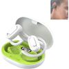 Hikaka Ultimo suono surround 3D Auricolare Bluetooth OWS aperto, schermo digitale, cuffie sportive con orecchio sospeso con riduzione del rumore wireless (Bianco Verde)