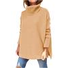 BOTCAM Maglione a collo alto, da donna, a maniche lunghe, solido, casual, a collo alto, per autunno e inverno, caldo, lavorato a maglia fine, beige., XL