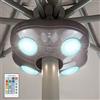 HONWELL Patio Ombrello Luce a Batteria,12 colori Ombrello da esterno Palo Luce Telecomando, 4 Luminosità Modalità Cordless 20 Luci LED a 250 Lumen, Lampada da Campeggio per Tenda, Spiaggia-Marrone