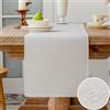 Vorysum Runner Tavolo Moderno Poliestere Impermeabile Tovaglia Runner Effetto Lino Lavabile Decorazione Tavolo da Pranzo Sala da Pranzo, Feste, Festival Matrimoni (Bianco, 40x140cm )