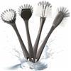 Hausfelder Set di 4 spazzole per piatti Basic - Spazzola piatti rotonda e lunga in nero antracite (set di 4)