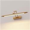 HMAKGG Lampada da Specchio Bagno Vintage, Luce Specchio Bagno LED Ottone Retro, Regolabile Applique in Acciaio Inox, Impermeabile IP44 Bianco Caldo 3000K (50CM8W)