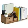KIRIGEN Libreria in Legno Regolabile con Cassetto - Organizer da Scrivania Completamente Assemblato, Salvaspazio per Libri, Documenti e Riviste marrone