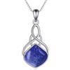 YAFEINI Collana di Agata Muschiata in Argento Sterling Irlandese Celtico Delicato Ciondolo a Goccia Collana Gioielli Regali di Natale, Oro, Lapislazzuli