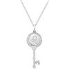 Presentski Collana con Ciondolo Costellazione Donna: in Argento Sterling 925 Leo Chiave Collane Pendente, Retrò Ciondoli Astrologia Galassia, Moda Oroscopo Gioielli Regalo di Compleanno per Ragazze