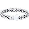 U7 Bracciale Uomo Acciaio Inossidabile a Catena Cubana Grossa 9mm 19cm