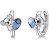 Midir&Etain Orecchini a cerchio Koala, in argento Sterling 925, ipoallergenici, con cristallo koala, gioielli regalo per donne e ragazze