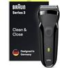 Braun Rasoio elettrico da uomo Series 3 con regolabarba di precisione, rasoio elettrico da uomo, spina UK a 2 pin, 300, rasoio nero