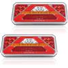 Qiping 2 pezzi Luci per rimorchio a LED impermeabili multifunzione, illuminazione per rimorchio 12v 24v, fanale posteriore di camion con E-mark(KIT-B)