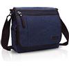 FANDARE Borsa a Tracolla Borse a spalla Ventiquattrore Borse Messenger di tela Uomo Donna Borsa postino Grande Capacità Borsetta per viaggio lavoro scuola business università Pendolare Blu
