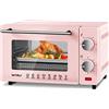 WOLTU Forno per Pizza da 10L 650W, Fornetto Elettrico con Sportello Visibile, Temperatura tra 100-230℃, Timer 0-60 Minuti, con Teglia, Griglia, Pinza, Rosa