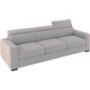 ALFASOFA Divano mod. Lipsia 3 posti, letto estraibile, poggiatesta reclinabili, seduta e braccioli trapuntati. 222X89cm (LxP). (Tessuto 21 - Colore 18(grey))