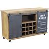 milani home MilaniHome.it - Credenza in Metallo E Legno Industrial Mobile Madia con Portabottiglie di Vino per Arredamento Soggiorno, Sala da Pranzo, Salotto Moderna, Cm 123x41x74 HDI coloreMarrone