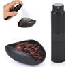 Qaestuan Tazza Dosatrice per Chicchi di Caffè, Tazza Dosatrice Caffè in Ceramica con Bottiglia Spray RDT, Vassoio Dosatore Caffè Grani e Spritz Ceramica per Tè, Regalo per Gli Amanti Caffè