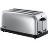 Russell Hobbs Tostapane - Design Lungo a 2 slot per 4 fette o 2 fette di pane larghe - Acciaio Inox Lucidato; Scomparti per toast extra larghi, 6 livelli di doratura; Scongelamento, Victory 23520-56