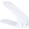 JOIEYOU 10 organizer per scarpe, salvaspazio, regolabile in altezza, fessure per scarpe in plastica, colore bianco, 10 pezzi