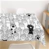 Morbuy Tovaglia Rettangolare di Gatto Stampa, Tovaglie da Tavolo Impermeabile Antimacchia 100% Poliestere per Cucina Giardino Feste Decorazioni (Nero Bianco,140x220cm)